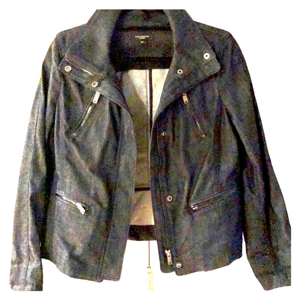 🌺NWOT🌺 Ann Taylor Dark Blue Denim Moto Jacket